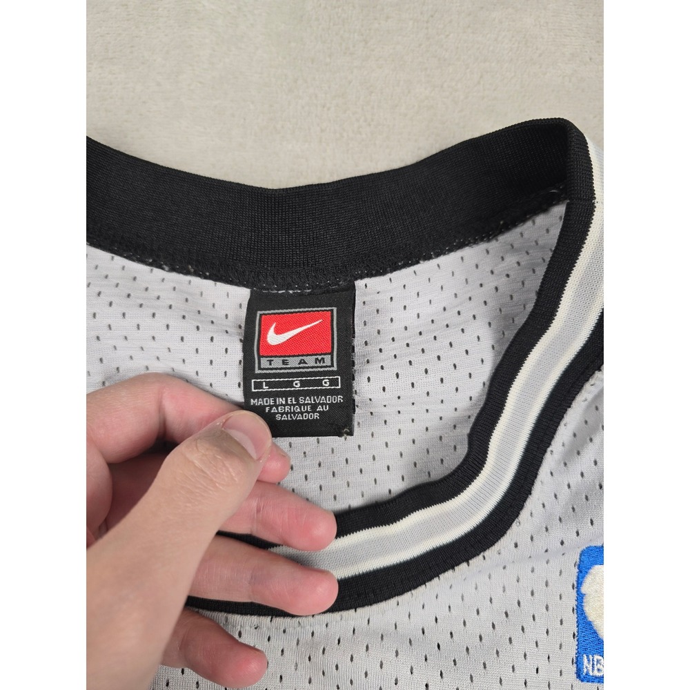 Vintage Nike San Antonio Spurs Tim Duncan NBA Jersey Mens L Silver Mesh 21 *Read - Picture 4 of 16